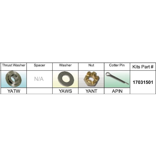 Fixed Hub Propeller Hardware Kit - Yamaha, Type A